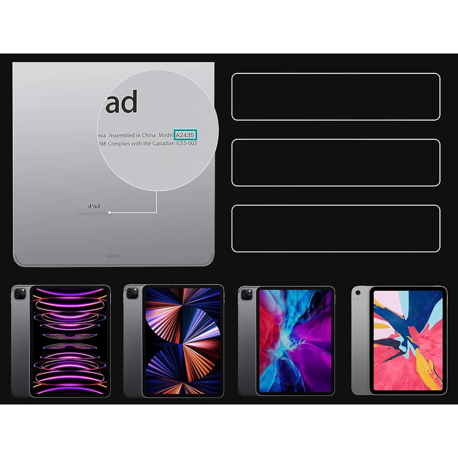 Husa cu tastatura iluminata pentru iPad Air 11 si Pro 11, 500 mAh, 7 culori, 0.57" grosime, negru