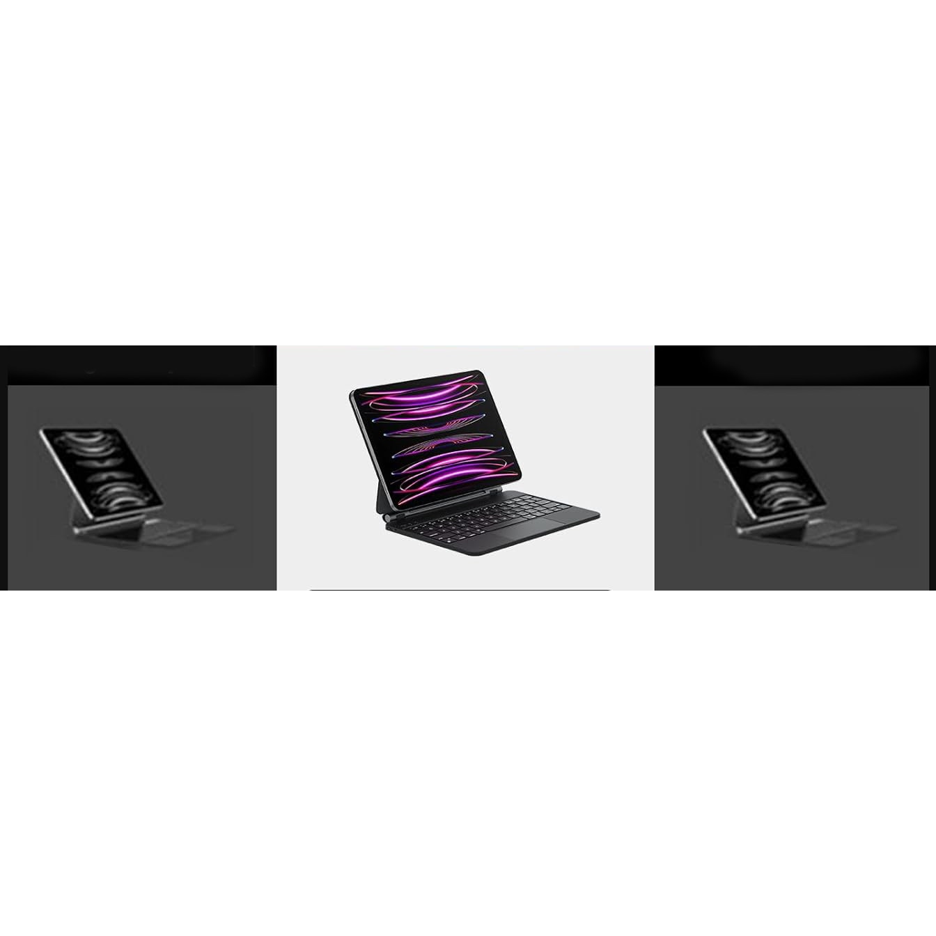 Husa cu tastatura iluminata pentru iPad Air 11 si Pro 11, 500 mAh, 7 culori, 0.57" grosime, negru