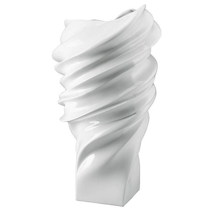 Vaza decorativa ROSENTHAL SQUALL, alba, 24,9x23,5x43,8cm, set in cutie cadou