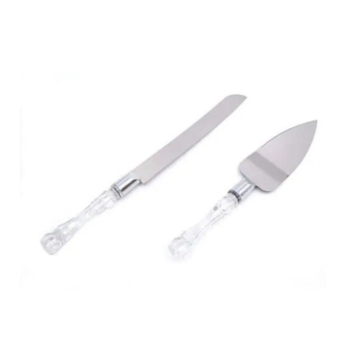 Set paletă și cuțit pentru tort, WEI, metal și plastic, 31x2cm, 25x5cm