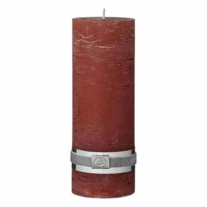 Lumanare LENE BJERRE, Rustic, rosie, 7,5x20cm, 85 ore ardere