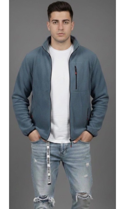 Hanorac barbati, material fleece, bleu, Blue Sky