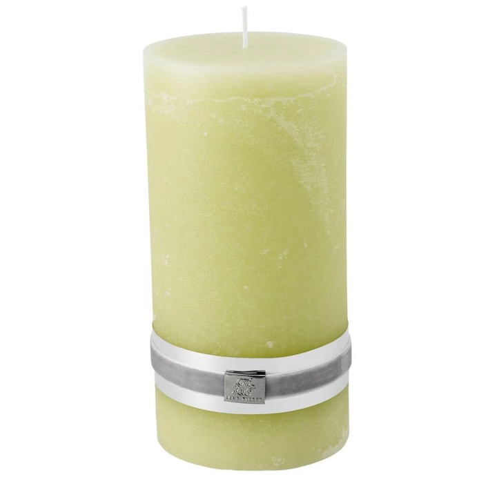 Lumanare LENE BJERRE Rustic, verde deschis, 7,5x20cm, 85 ore ardere