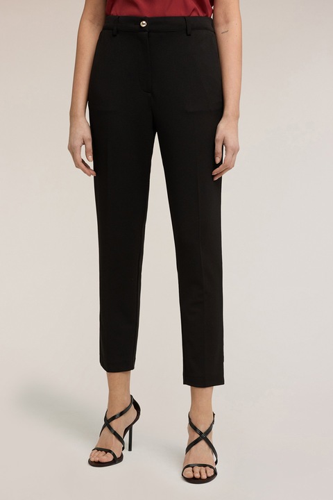 Motivi, Pantaloni crop cu talie inalta, Negru