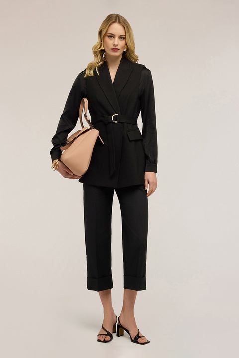 Motivi, Vesta cu maneci scurte si catarama, Negru, 42