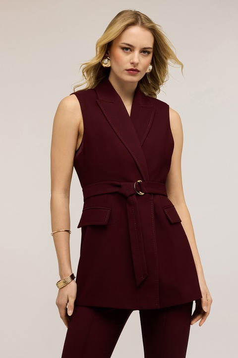 Motivi, Vesta cu maneci scurte si catarama, Visiniu, 42