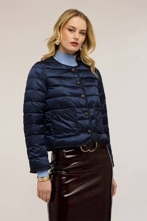 Motivi, Jacheta crop usoara, Albastru petrol