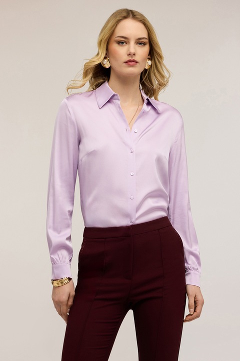 Motivi, Camasa uni cu aspect de satin, Lila