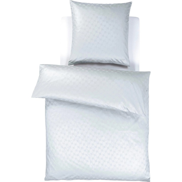 Set lenjerie de pat JOOP! CORNFLOWER, 2 perne 70x90cm, 1 pilota 200x200cm, argintie