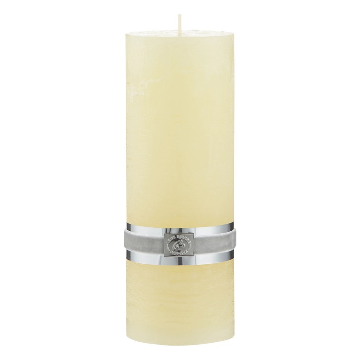 Lumanare LENE BJERRE Rustic, galben deschis, 7,5x20cm, 85 ore ardere