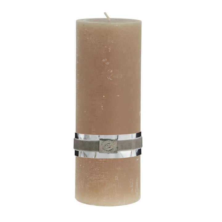 Lumanare LENE BJERRE Rustic, 85 ore, 7,5x20cm, culoare bej