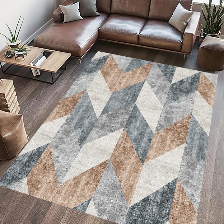 Covor cu print digital Devon Heinner Home, 200x300 cm, poliester 100%, spate antiderapant