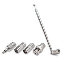 Antena de Radio FM din Otel Inoxidabil cu 5 Adaptori, CRE8VE3, Compatibilitate Multipla, 10 Sectiuni, Folosire Interior/Exterior, Argintiu