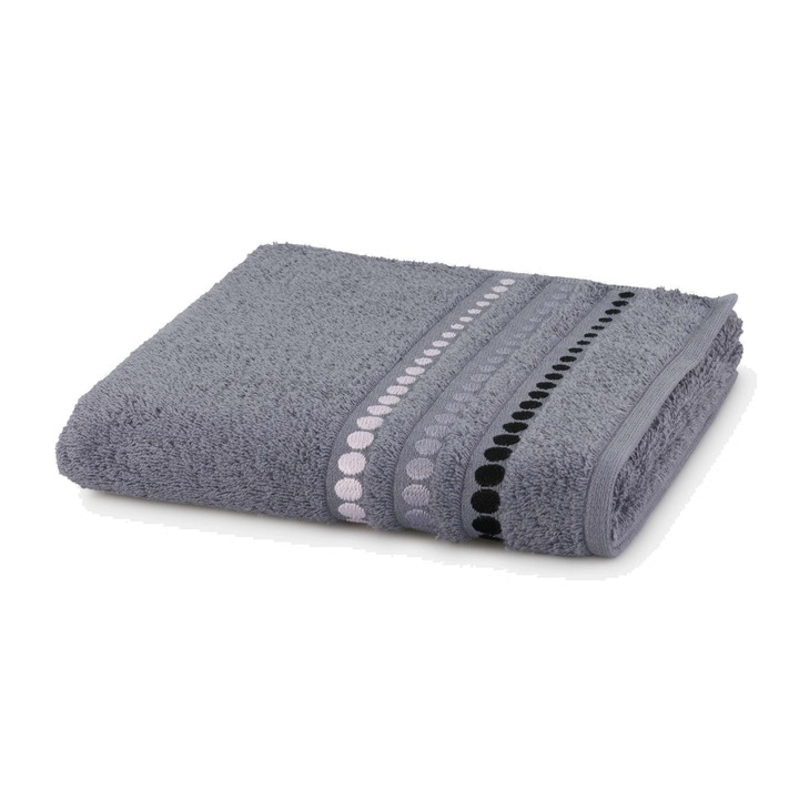 Prosop FROTTANA LINE POINTS, 50x100cm, gri, ideal pentru alergici