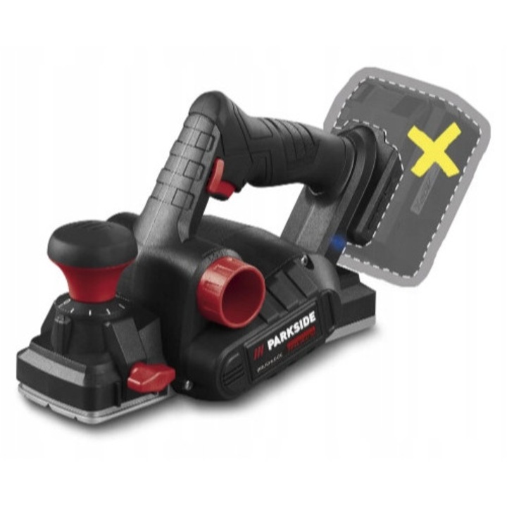 Aparat de rindeluit ParkSide PERFORMANCE PPHA 20-Li B2, 82mm lățime, adâncime 2mm, fără fir, cu geantă de transport, dimensiuni 29x14.8x18.2cm