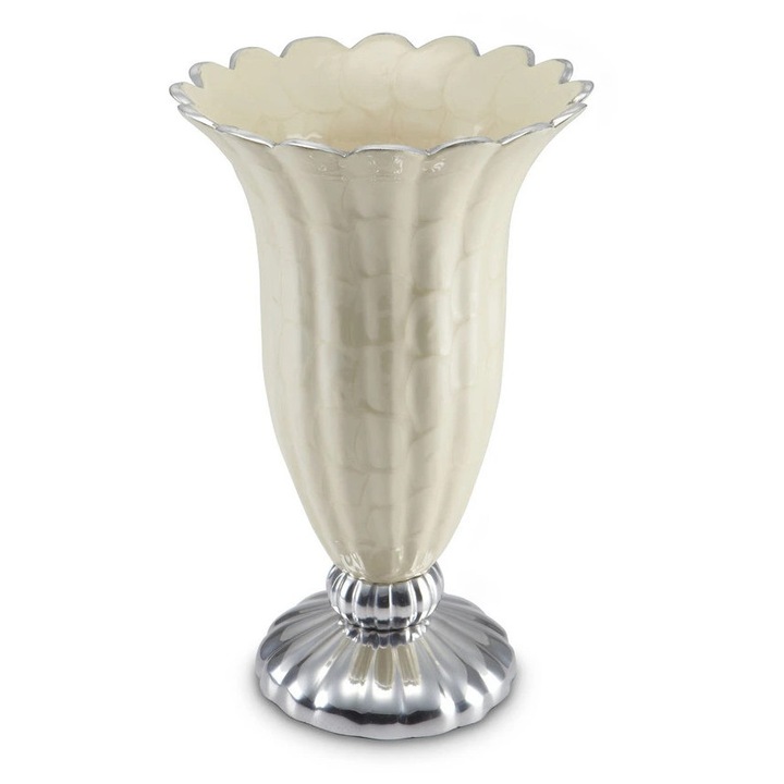 Vaza decorativa Peony, Julia Knight, argintie/crem, 30x45cm