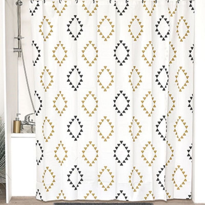 Perdea dus Lima, PEVA, 180 x 180 cm, model romb