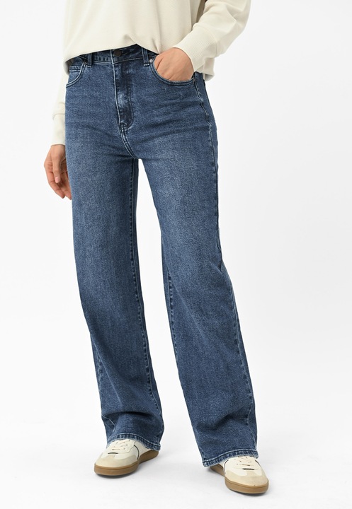 Blugi elastici dama Bootcut Straight, Volcano D-Freya, albastru, Albastru