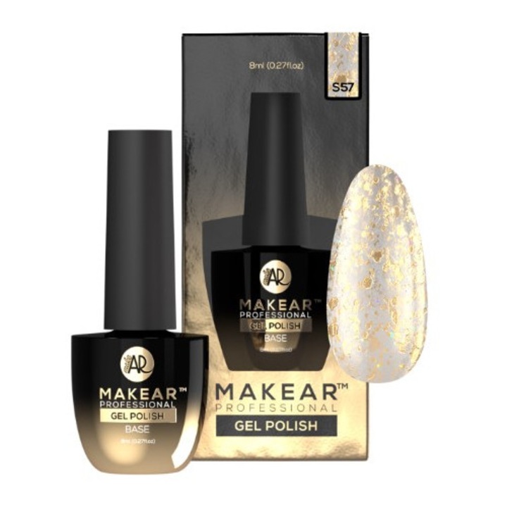 Oja hibrida Makear S57 Gold Star, glitter, 8ml