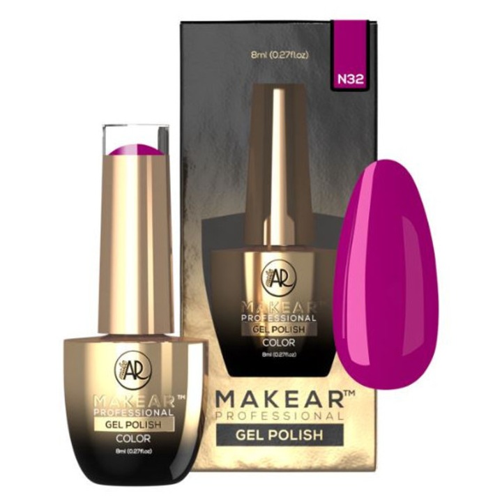 Oja hibrida Makear Neon N32, 8ml, culori neon, set de 6 nuante