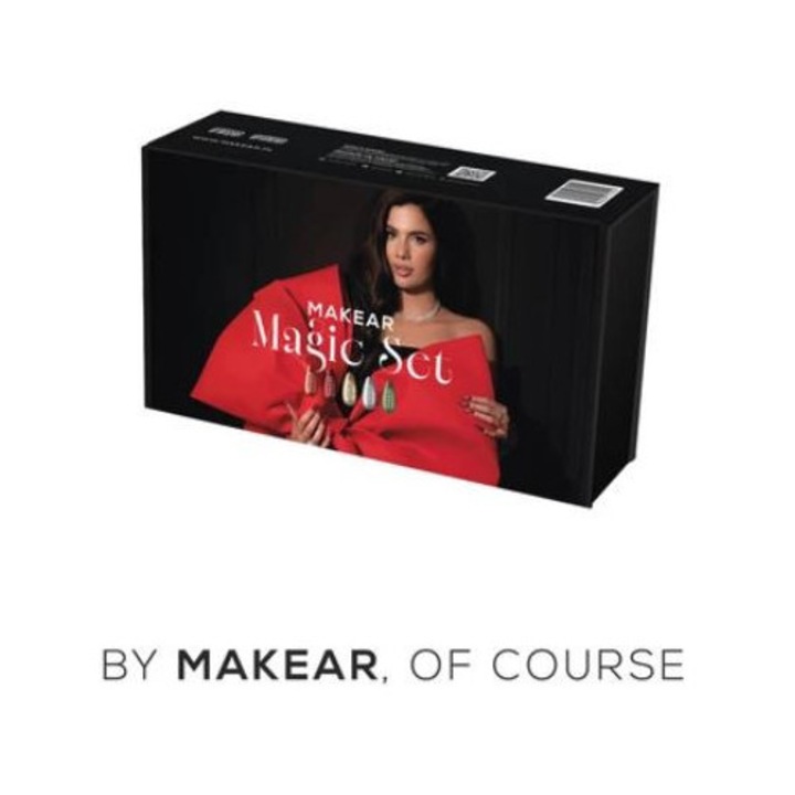 Set Makear Magic - 5 x lacuri hibrid 8 ml, rosu, auriu, argintiu, verde