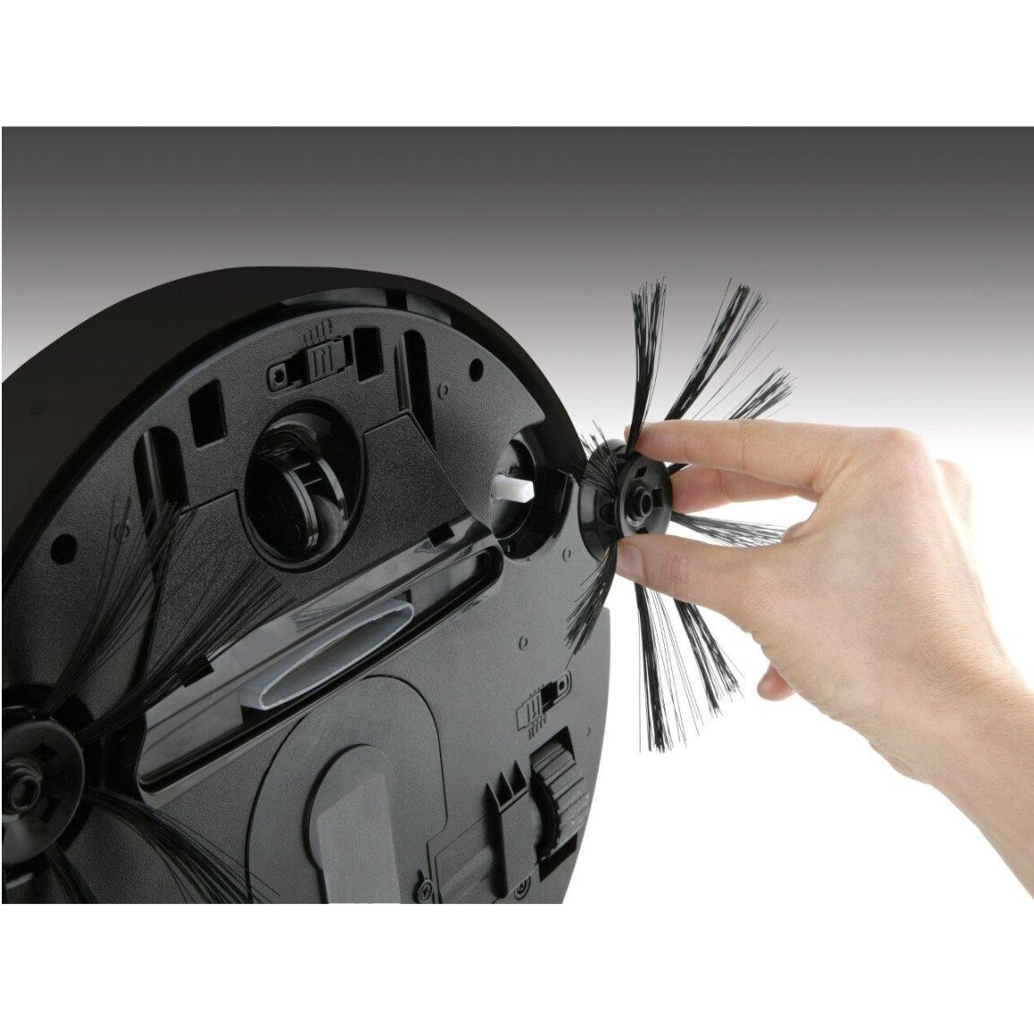 Robot Aspirare, TIRAVIS® TAURUS, Striker Mini Cu Aspirare Si Stergere Podele, Acumulator 14.4V, Design Compact 26,5 Cm, Autonomie 75 Minute, Incarcare 4 Ore, Senzori Anti-Coliziune Si Anti-Cadere, Ideal Pentru Spatii Mici, Rosu/Negru