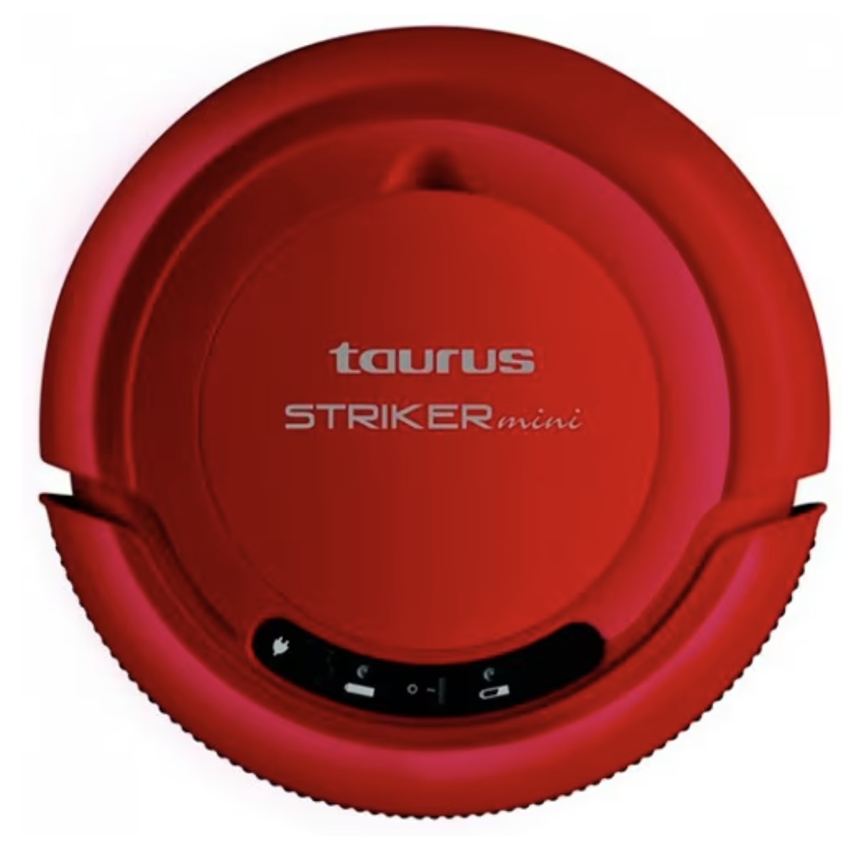 Robot Aspirare, TIRAVIS® TAURUS, Striker Mini Cu Aspirare Si Stergere Podele, Acumulator 14.4V, Design Compact 26,5 Cm, Autonomie 75 Minute, Incarcare 4 Ore, Senzori Anti-Coliziune Si Anti-Cadere, Ideal Pentru Spatii Mici, Rosu/Negru