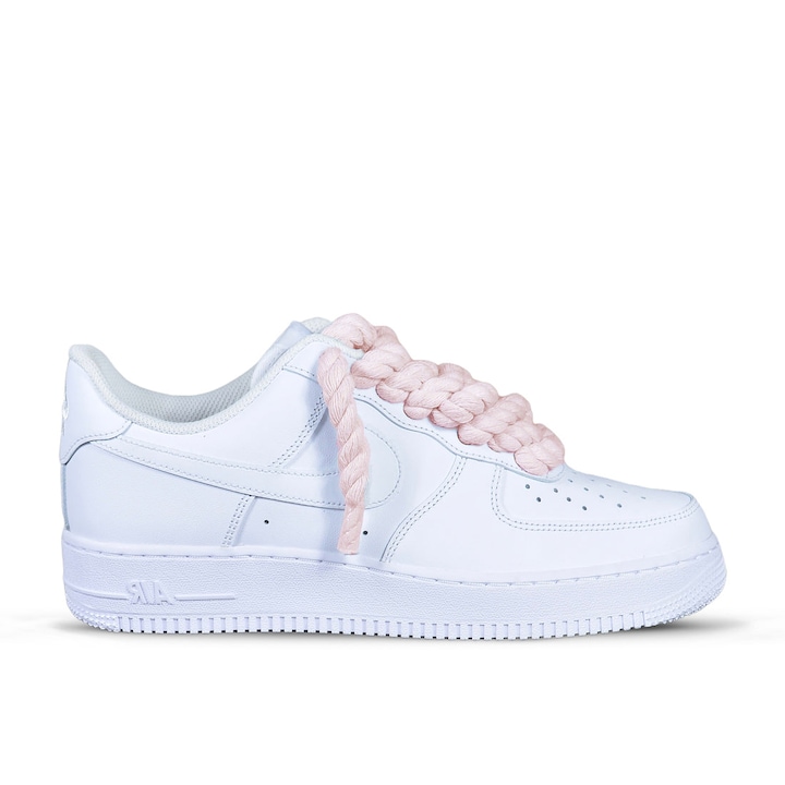 Pantofi sport Nike Air Force 1 Low cu sireturi groase, Alb/Magnolia