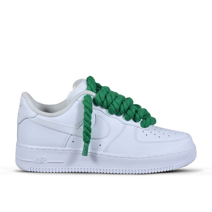 Pantofi Sport Nike Air Force 1 Low Custom Rope Laces Verde Royal Smarald-Green-siret gros verde