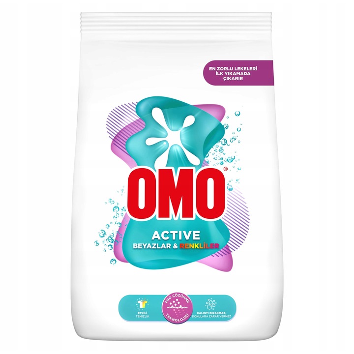 Detergent rufe OMO Active 9 kg, alb si colorat, formula avansata, protectie culori