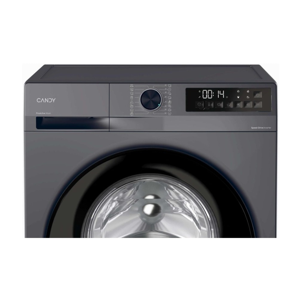 Masina de spalat rufe Candy GD 48SB6G-S, Inverter BPM, ProActive Wash, Easy Iron, Smart Wash, Clean Shield, AI Silent Motion, 8 kg, 1400 rpm, Clasa A, Gri inchis