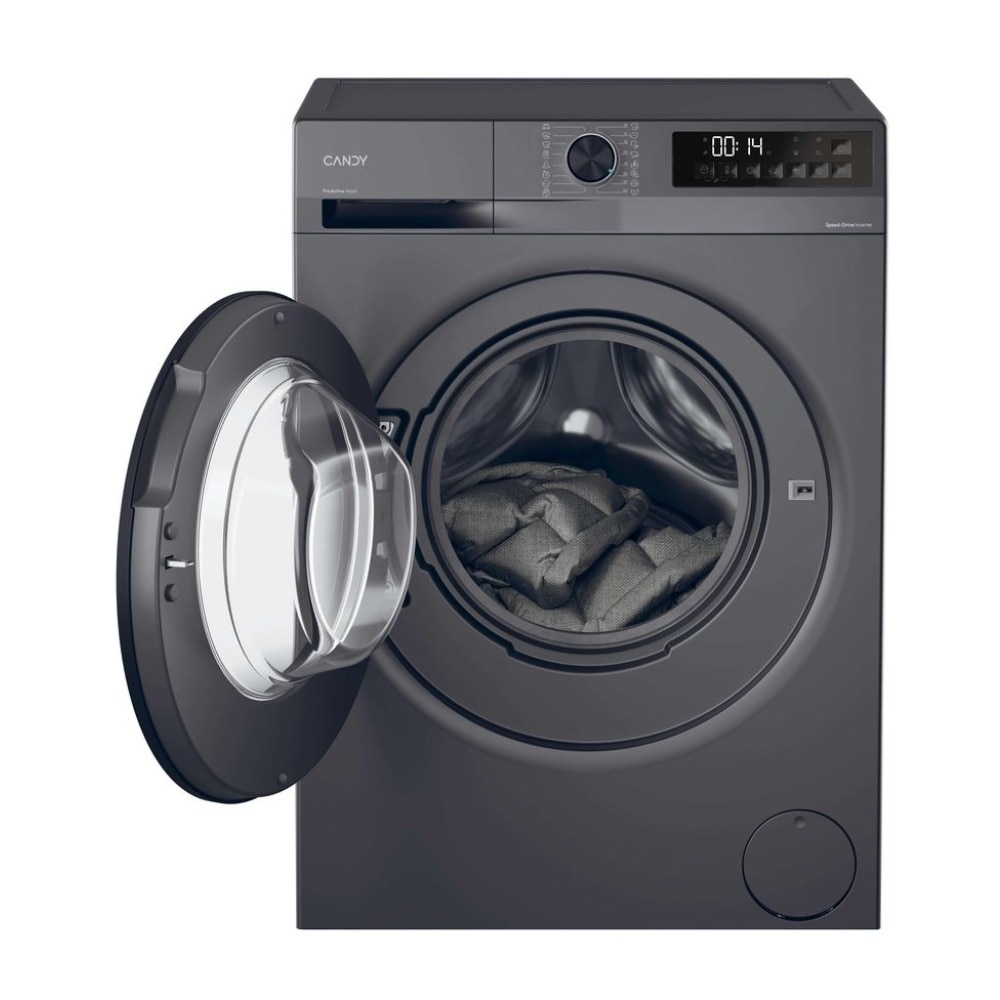 Masina de spalat rufe Candy GD 48SB6G-S, Inverter BPM, ProActive Wash, Easy Iron, Smart Wash, Clean Shield, AI Silent Motion, 8 kg, 1400 rpm, Clasa A, Gri inchis