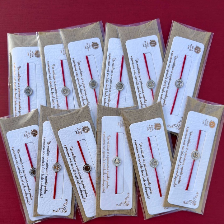 Martisor Bratara Gold Plated Iris Cristal 12 Bucati