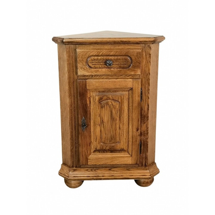 Comodă de colț, Henke, stejar, lemn masiv, 58x83x39cm