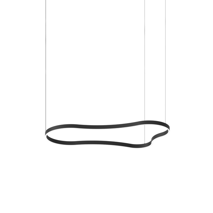 Lustra suspendata Ideal Lux, WAVES, negru, LED 54W, dimensiuni 1556x2093x870mm