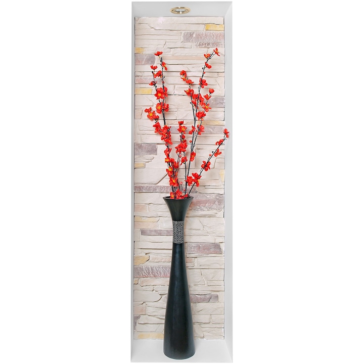 Autocolant De Usa, Wallfluent, Flori si pietre, Cremos, 38x130 cm, Birou Si Spatiu Comercial, Finisaj Mat, 010120204770000289072