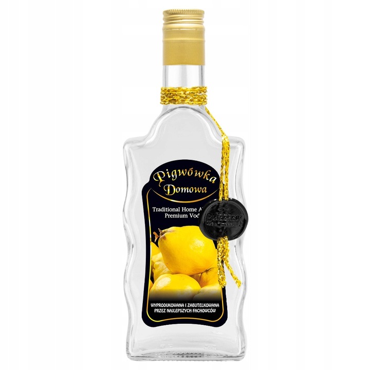 Декоративна бутилка Fala 500ml Bimberek, пълен комплект, етикет Pigwowka, случайна капачка, 23x8,2 см