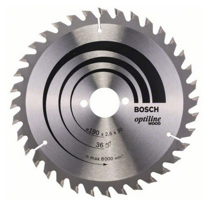 Disc circular, pentru lemn, Bosch Optiline, 190 x 30 mm