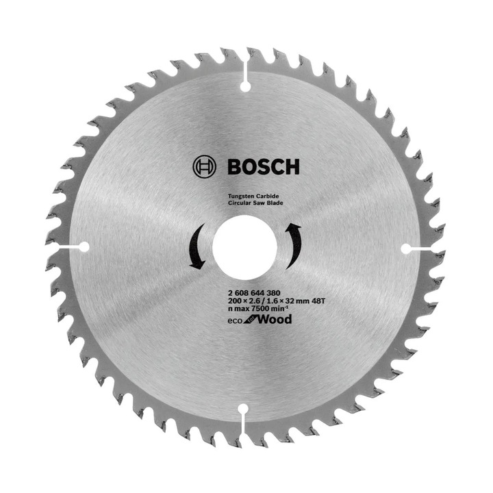 Disc circular, pentru lemn, Bosch, 200 x 32 x 1.6 mm, 48T