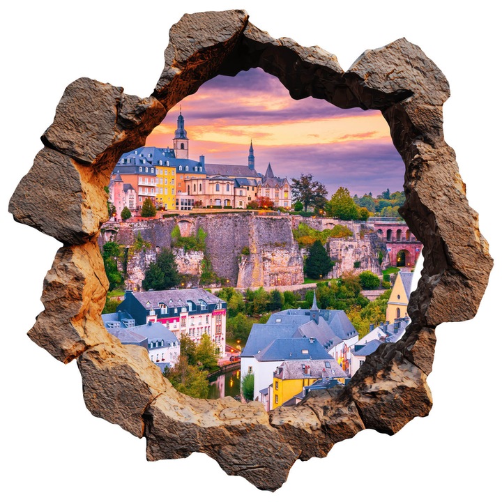 Autocolant De Usi Decorativ, Wallfluent, Fereastra de piatra, Maro, 60x60 cm, Bucatarie Si Hol, Finisaj Mat, 010120203010000286525