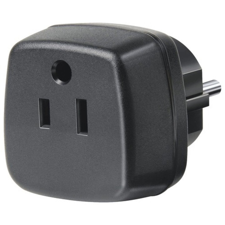 Adaptor Brennenstuhl 3 pini, negru, 15A, interior