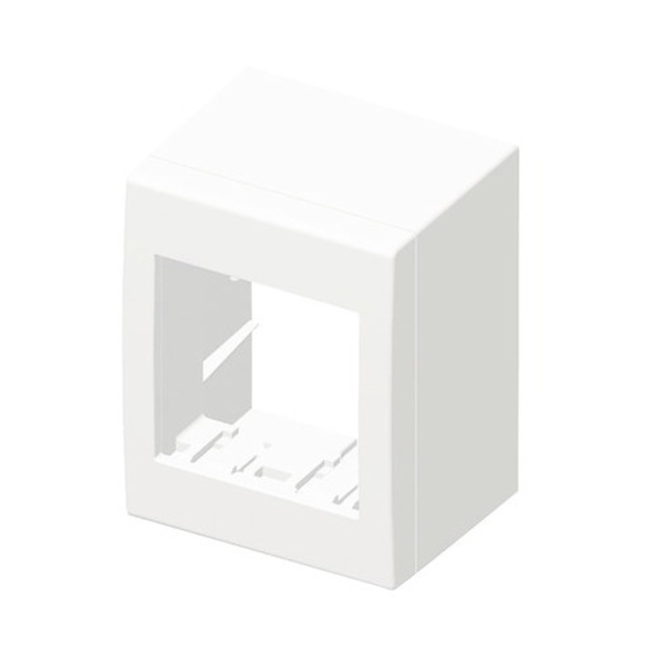 Doza aparataje TEM Cubo 2 module, IP20, montaj aplicat, alb