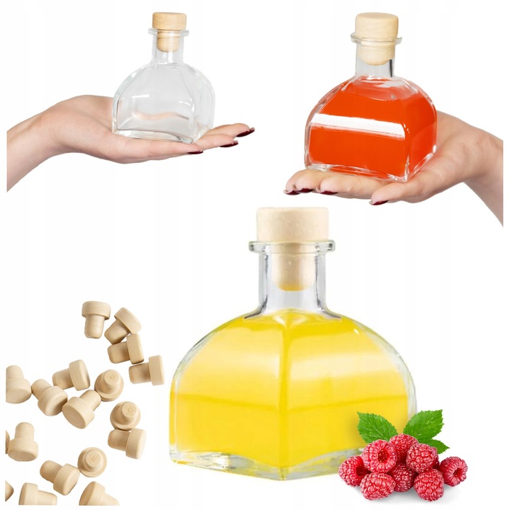 Комплект стъклени бутилки ELSA 170 ml със синтетична тапа, многоцветни, 10, 5x7, 5см