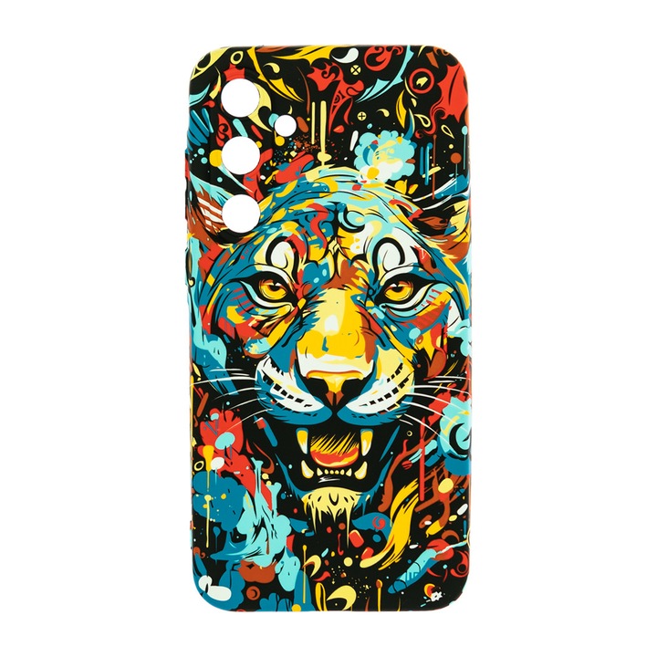 Husa de telefon, LUXO, compatibila cu Samsung Galaxy A52, model Splash Panther, TPU, multicolor