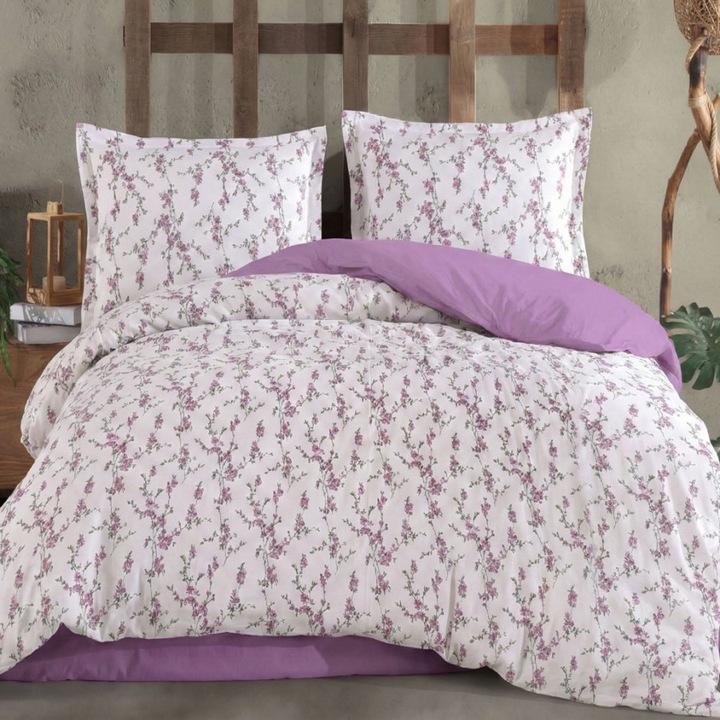 Dupla ágynemű, 100% szatén pamut, lepedő 240x270 cm, paplanhuzat 220x240, 4 részes, Különleges Ágyneműk, Ágak