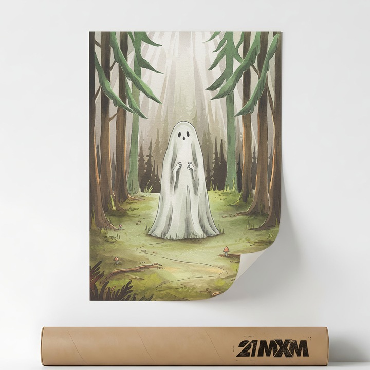 Poster decorativ, ilustratie fantasy, Forest Ghost 2, A4 (21 x 29.7 cm), Fara Rama