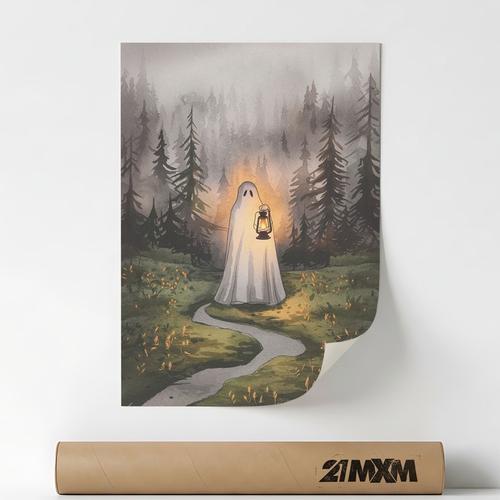 Poster decorativ, ilustratie fantasy, Forest Ghost, A4 (21 x 29.7 cm), Fara Rama
