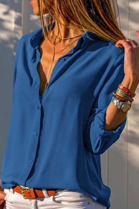 Camasa dama JANES, textil, albastra