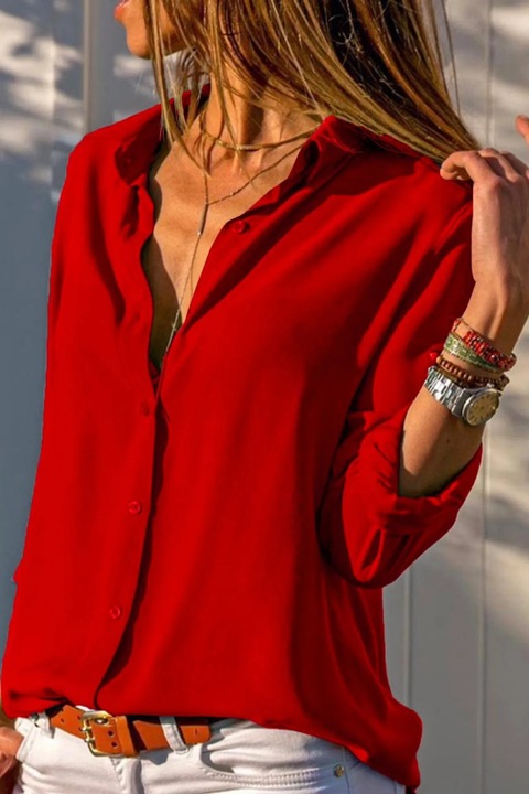 Camasa dama JANES, textil, rosu