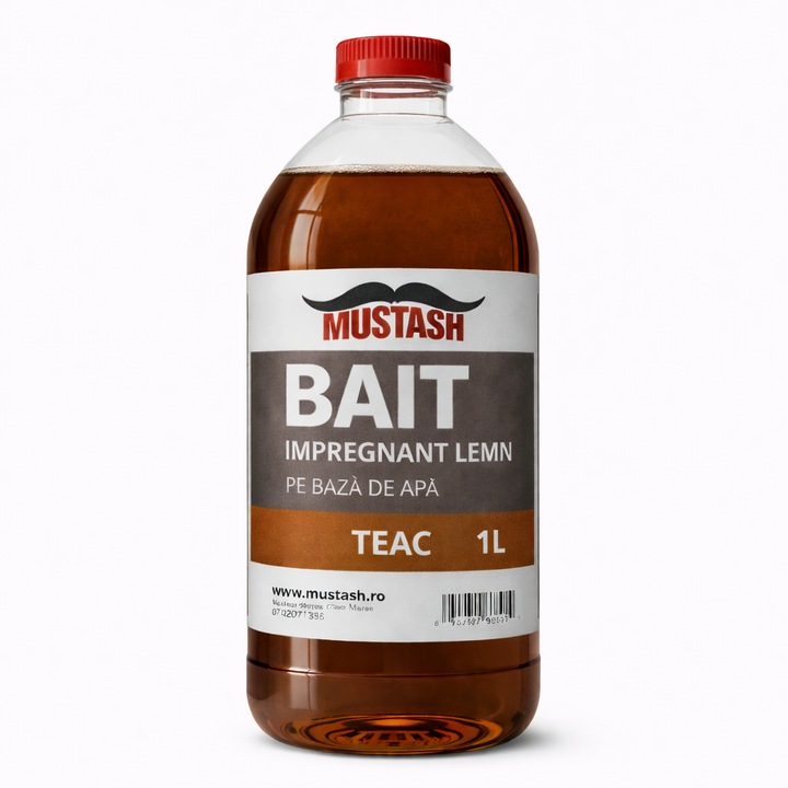 Bait pentru lemn nuanta TEAC 1L Mustash – impregnant pe baza de apa
